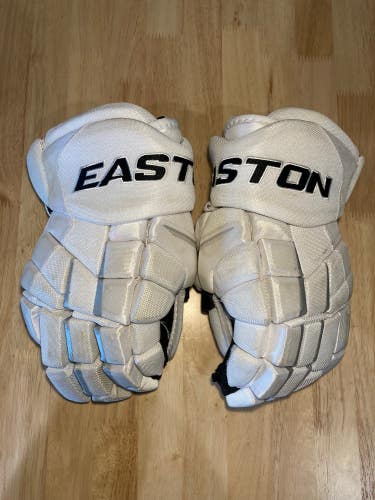 White Used Senior Easton Synergy 80 Gloves 14"