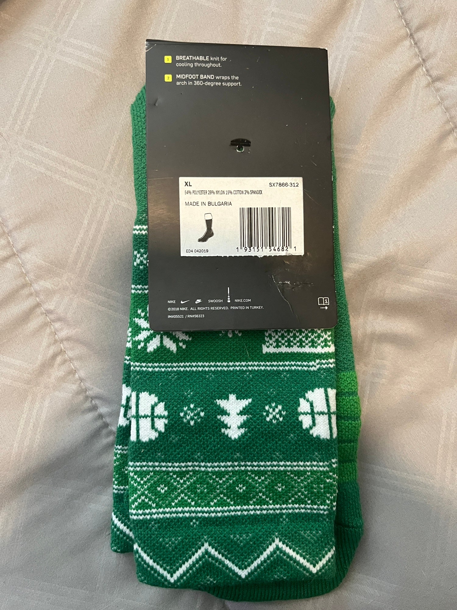 Green Nike Basketball Christmas Socks Nike Elite Christmas Socks