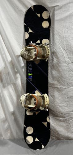 RIDE Compact 147cm Twin-Tip All-Mountain Snowboard Salomon Vitane Bindings Med