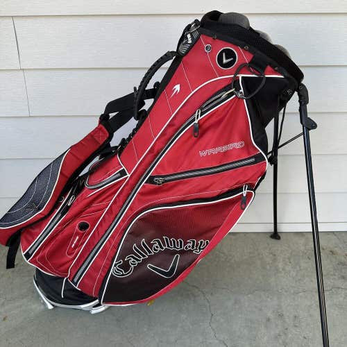 READ Callaway Warbird 7 Way Divider Golf Stand Carry Bag Dual Straps Red Black