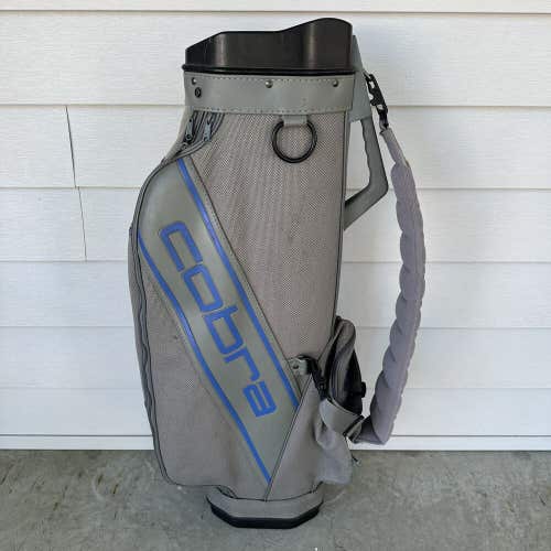 Vintage Cobra Hard Shell Protective Travel Golf Bag Gray Blue With Raincover