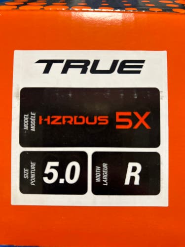 New Intermediate True Regular Width  Size 5 HZRDUS 5X Hockey Skates