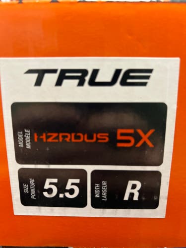 New Intermediate True Regular Width  Size 5.5 HZRDUS 5X Hockey Skates