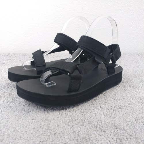 Teva Midform Universal Black Platform Sandals Womens 7 Strappy Slingback Shoes