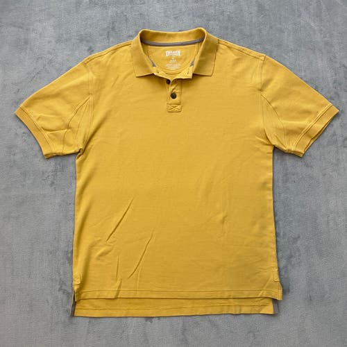 Duluth Trading Polo Shirt Men Medium Maize Short Sleeve Cotton Gusseted Pits