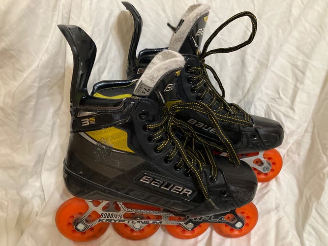 Used Custom Senior Bauer  7.5 Supreme 3S Pro Inline Hockey Skates