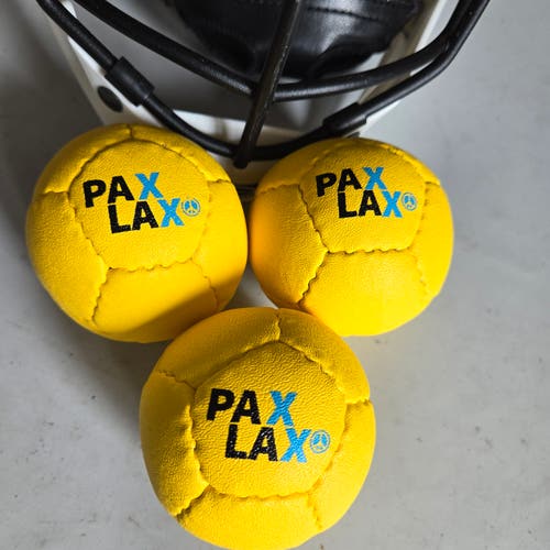 3 New Yellow PaxLax Lacrosse Training Balls