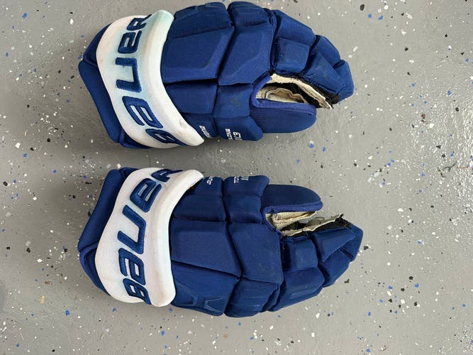 Pro Stock Toronto Maple Leafs Bauer Supreme MX3 Gloves 14 Blue