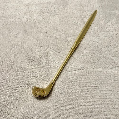 Vintage Gold Golf Club Letter Opener