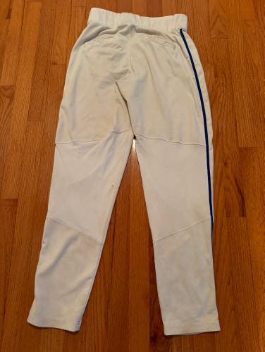 Nike Adult Small Baseball Pants white with royal blue stripe