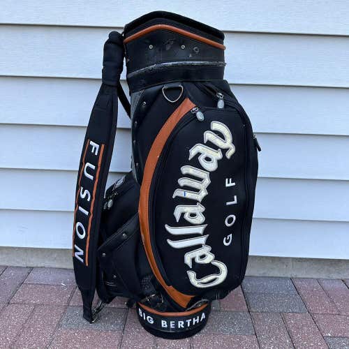 READ Callaway Golf Fusion Big Bertha HX Tour 6-Way Cart Staff Bag Black Orange