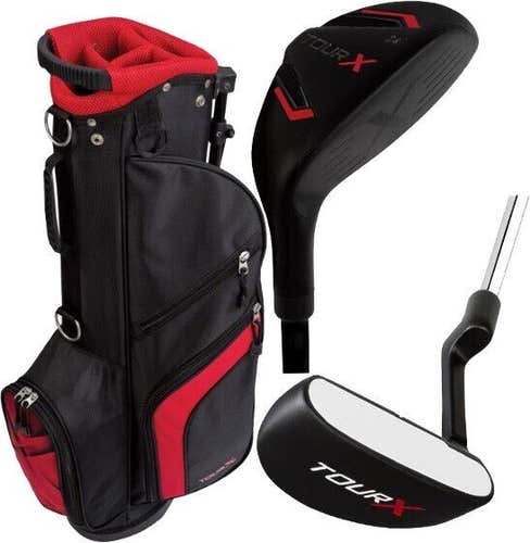 Tour X Junior Golf Set Includes Bag, Hybrid, Putter Ages 8-11 Height 46"-54" NEW