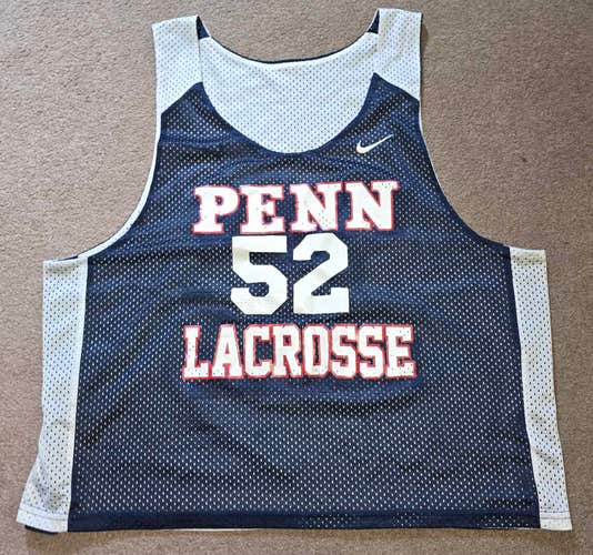 Penn Quakers Lacrosse Game Worn Used Practice Jersey Pinnie L/XL