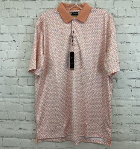 Perry Ellis Mens Jack Nicklaus Black Label Hibiscus Golf Pique Polo Shirt NWT