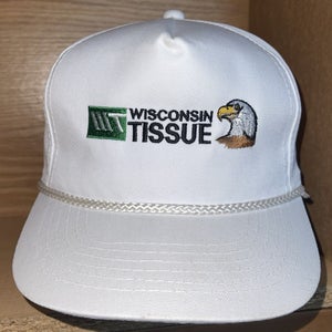 Vintage Wisconsin Tissue Bald Eagle Embroidered Snapback Hat Cap Rare