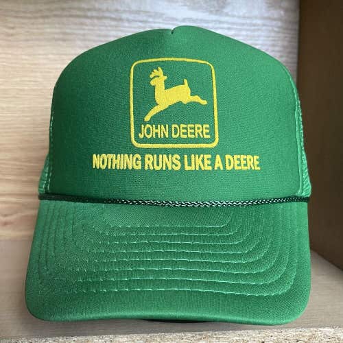 Vintage John Deere Snapback Trucker Hat Nothing Runs Like a Deere 90s Cap