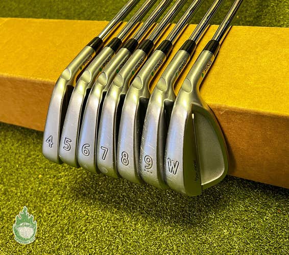 Used RH Ping Green Dot iBlade Irons 4-PW X100 X-Stiff Flex Steel Golf Club Set