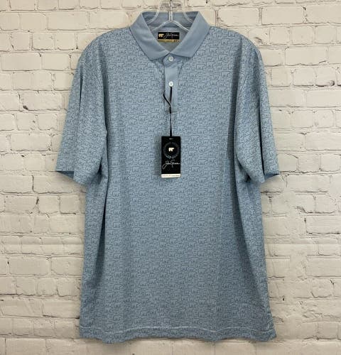 Perry Ellis Mens Jack Nicklaus Black Label Oxford Bear Golf Pique Polo Shirt NWT