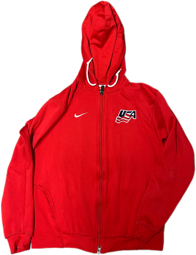Used Nike Team USA Hockey Women's Full Zip Hoodie - Medium (Red)