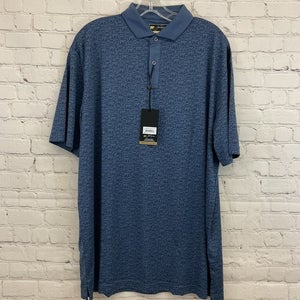 Perry Ellis Mens Jack Nicklaus Black Label Navy Oxford Bear Golf Polo Shirt NWT