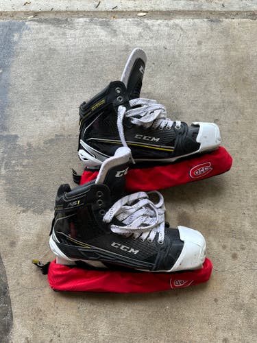 Used Senior CCM Super Tacks AS1 Hockey Goalie Skates Regular Width Pro Stock 10.5 - Montoya