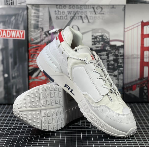 Polo Ralph Lauren PS200 USA  White Navy Red 809841218-001 SNKR  Men's Sz 12 NEW