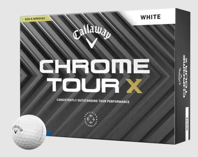 Callaway Chrome Tour X Golf Balls (White, 12pk) 1dz 2024 NEW