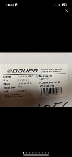 Bauer Mach skates 8 1/4 EA Pro Stock
