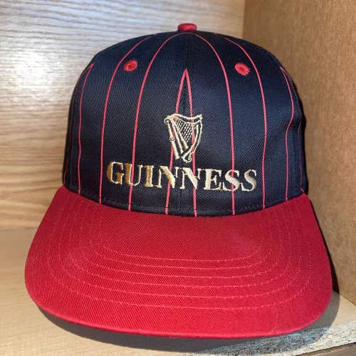 Vintage Guinness Beer Brewery Embroidered Pin Striped Snapback Hat Cap