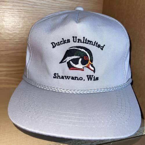 Vintage Ducks Unlimited Shawano Wisconsin Snapback Hat Embroidered Wood Duck Cap