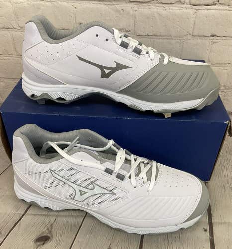 Mizuno 11GM185400 9-Spike ADV Sweep 4 Women's Softball Cleats White Grey US 9.5