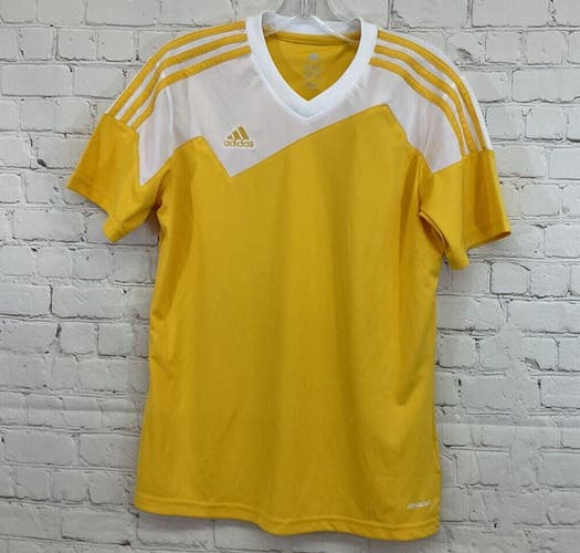 Adidas Womens Toque 13 Z36030 Medium Yellow White SS Vneck Soccer Jersey NWT