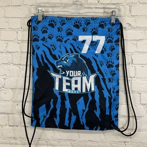 Bear Design Example #77 14x18 Blue Drawstring Bag New