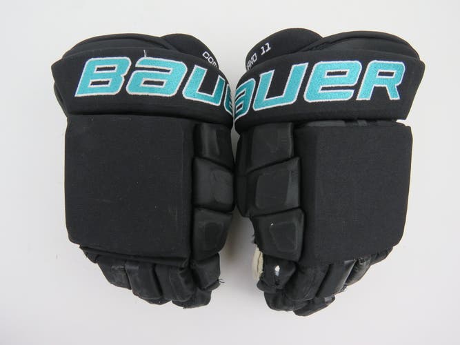 Bauer San Jose Sharks NHL Pro Stock Hockey Player Gloves 13" Black COGLIANO