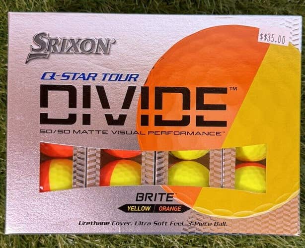 New Srixon Q Star Divide Golf Balls YELLOW/ORANGE 12ct. FREE SHIPPING.