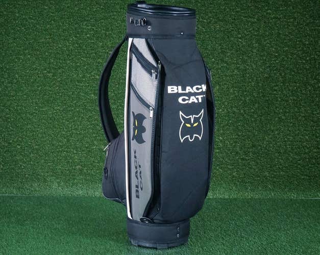 VINTAGE LYNX BLACK CAT CART MINI STAFF BAG 6 WAY DIVIDERS GOLF BAG, BLACK ~ W@W!
