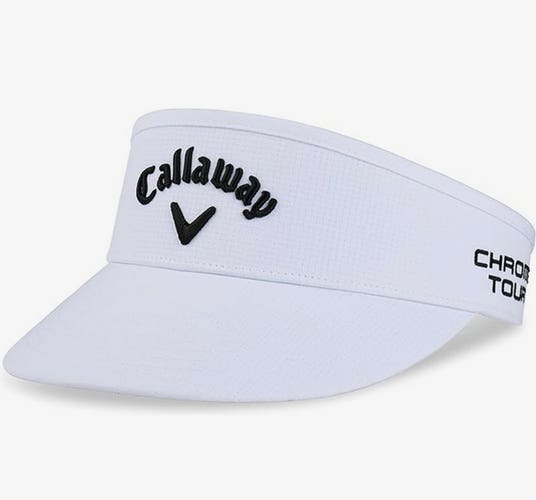 NEW 2024 Callaway Golf High Crown Tour Authentic White Adjustable Golf Visor