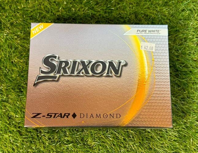 New Srixon Z Star Diamond PURE WHITE 12ct. Golf Balls. FREE SHIPPING.