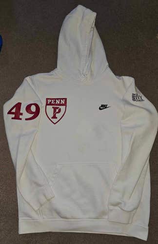 Penn Quakers Lacrosse Nike Game Worn Hooded Sweatshirt Large