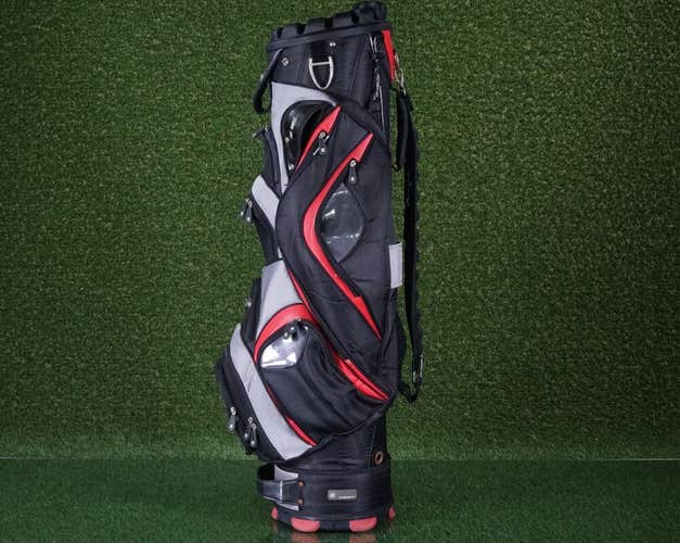 BENNINGTON GOLF CART BAG 15 WAY DIVIDERS GOLF BAG, BLACK / RED / GREY ~ L@@K!!