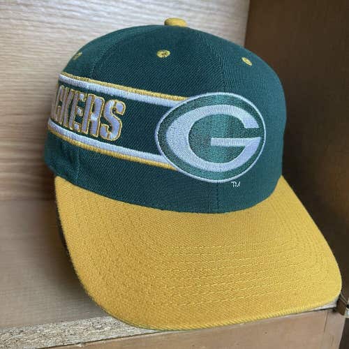 Vintage Green Bay Packers Snapback Hat Drew Pearson Embroidered Spellout RARE