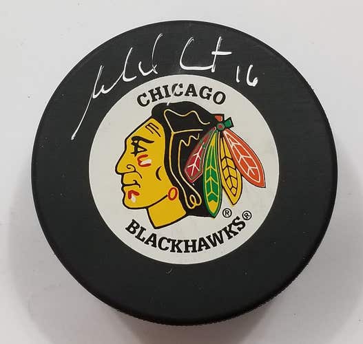 MICHEL GOULET Autographed Chicago Blackhawks NHL Hockey Puck Signed
