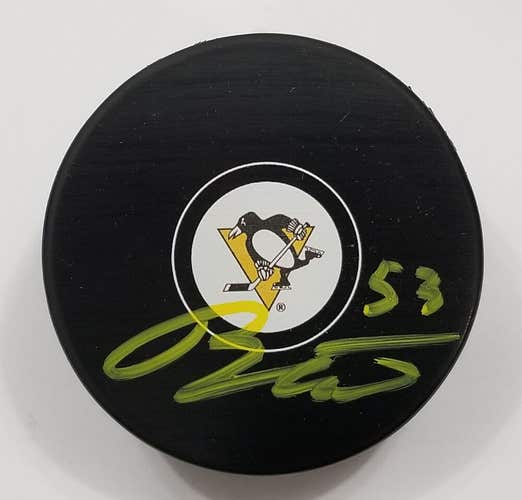 TEDDY BLUEGER Autographed Pittsburgh Penguins NHL Hockey Puck Signed