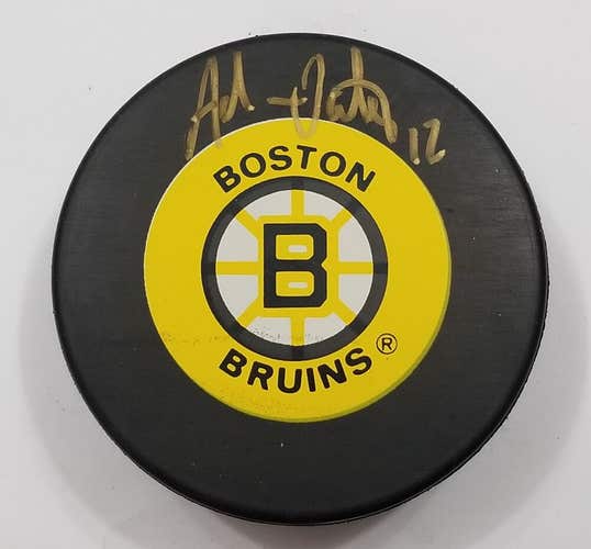 ADAM OATES Autographed Boston Bruins NHL Hockey Puck Signed Gold