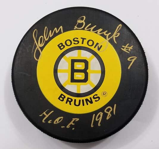 JOHN BUCYK Autographed Boston Bruins NHL Hockey Puck Signed HOF 1981