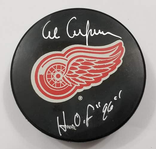 AL ARBOUR Detroit Red Wings Autographed NHL Hockey Puck Signed  HOF '96