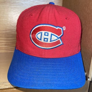 Vintage 90s Montreal Canadiens Wool Snapback Hat NHL Hockey Cap