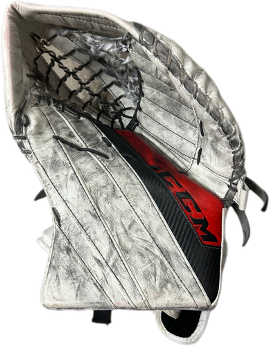 CCM Extreme Flex 5 - Used Pro Stock Goalie Glove (White/Red/Black)