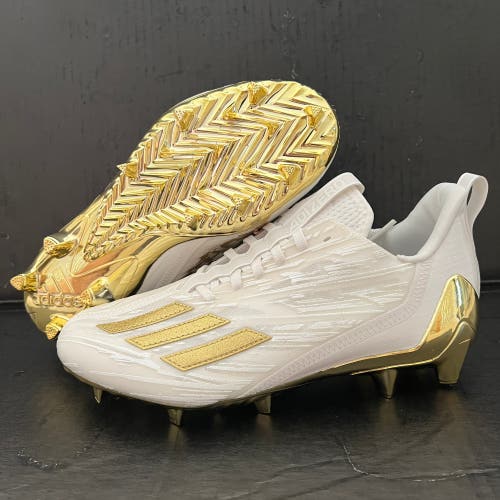 (Size 8) Adidas Adizero 'White Gold Metallic' Lacrosse/Football Cleats