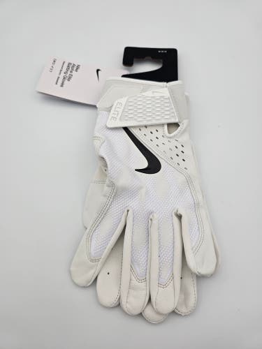Nike Alpha Elite Baseball Batting Gloves Adult White FD7816-132 Men's Size Medium